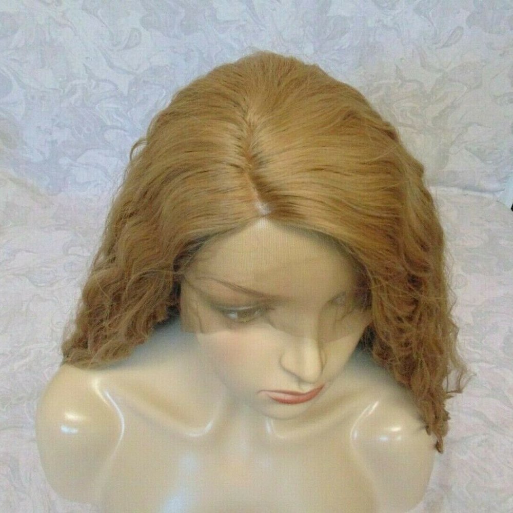 Lace Front, 3.5" Part, Dk Blonde Long Wavy Wig - Picture 3 of 13